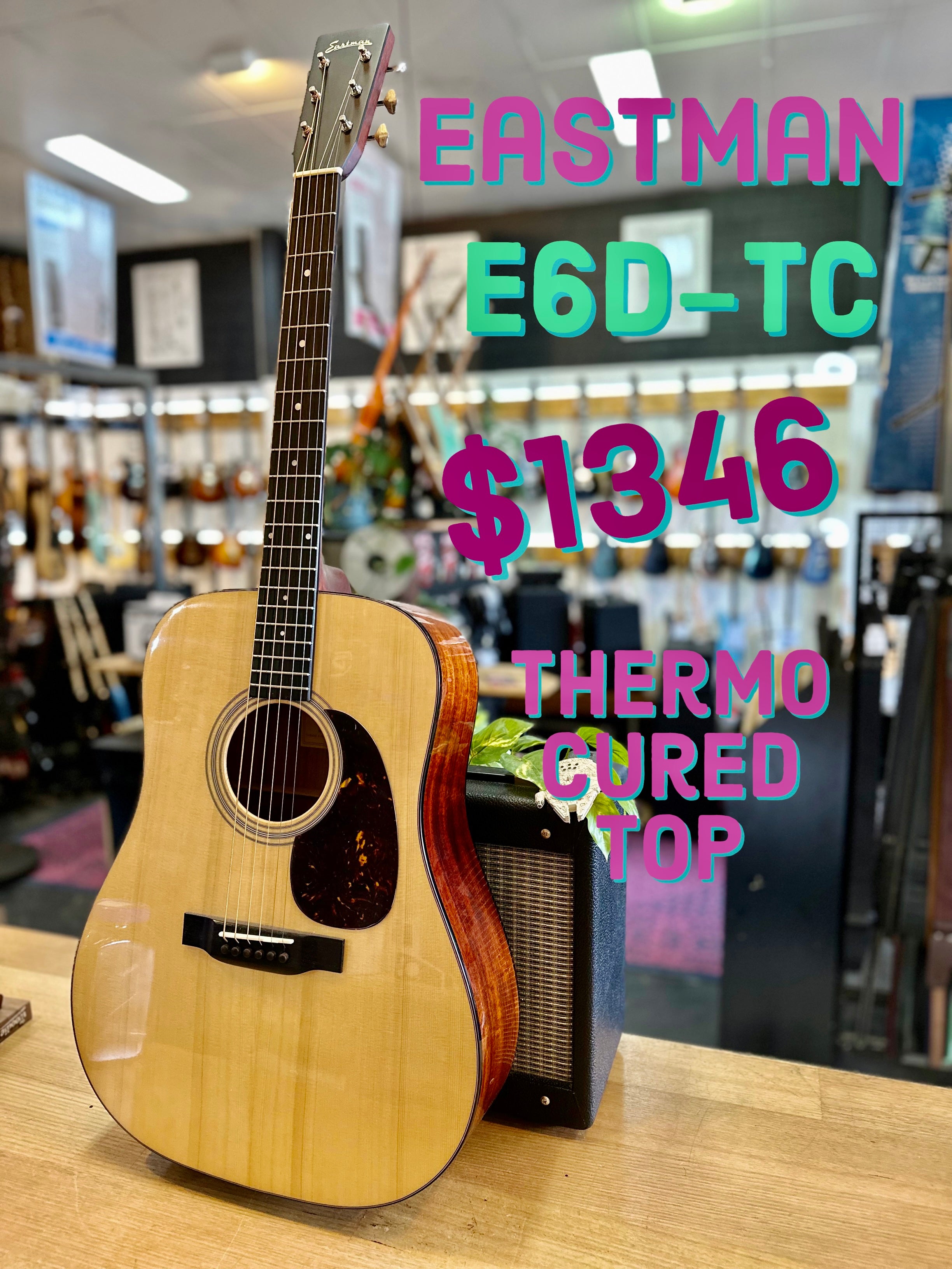 SALE ! | Eastman | E6DTC | All Solid | Thermo Cured Top | Dreadnought