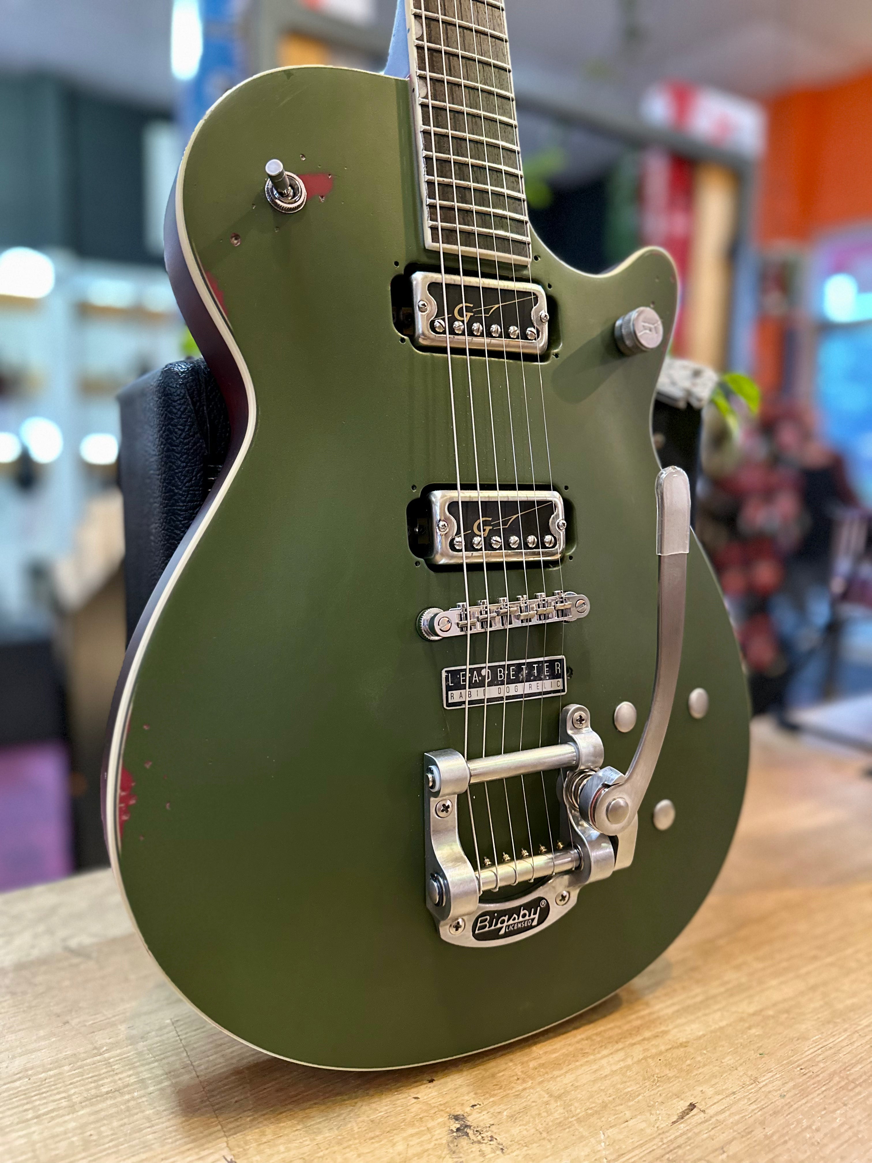 Gretsch | Leadbetter Rabid Dog Relic | Electromatic G5230T | Gretsch HiloTron Single Coil Pickups | Battle Relic Olive Drab | Bigsby