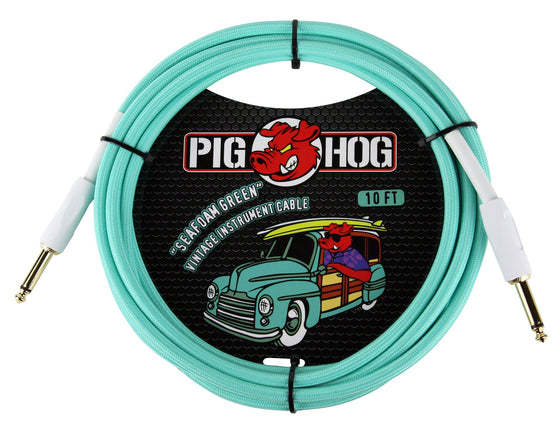 Pig Hog "Seafoam Green" Instrument Cable,10ft