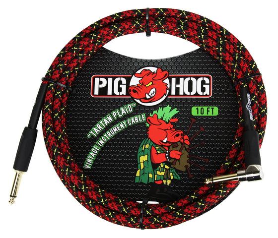 Pig Hog "Tartan Plaid" Instrument Cable, 10ft. Right Angle