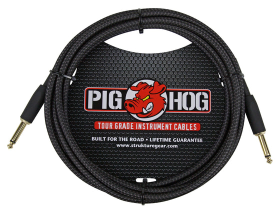Pig Hog "Black Woven" Instrument Cable, 10ft.