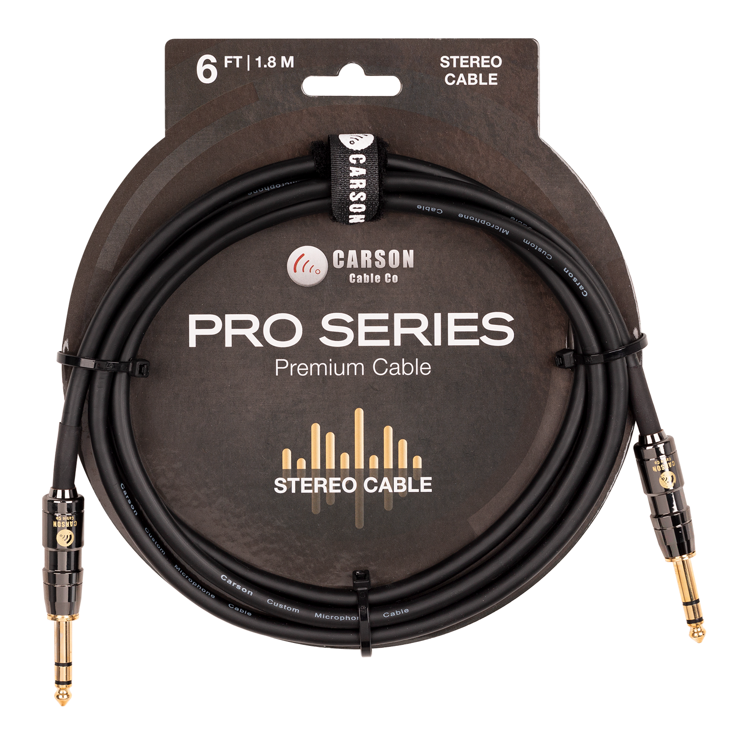 Carson | CAR06ST | 6 ft Stereo Instrument/Audio Cable | Black