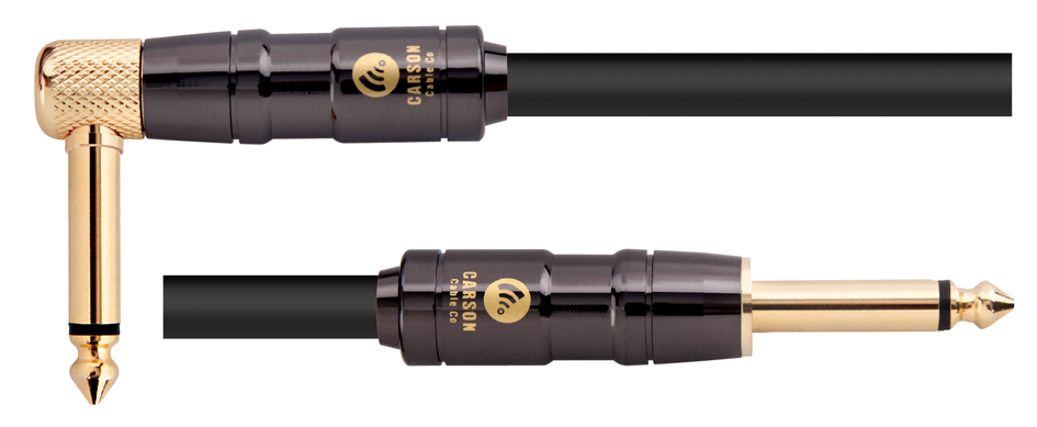 Carson | CAR10SL | 10 ft Right Angle Instrument Cable | Black