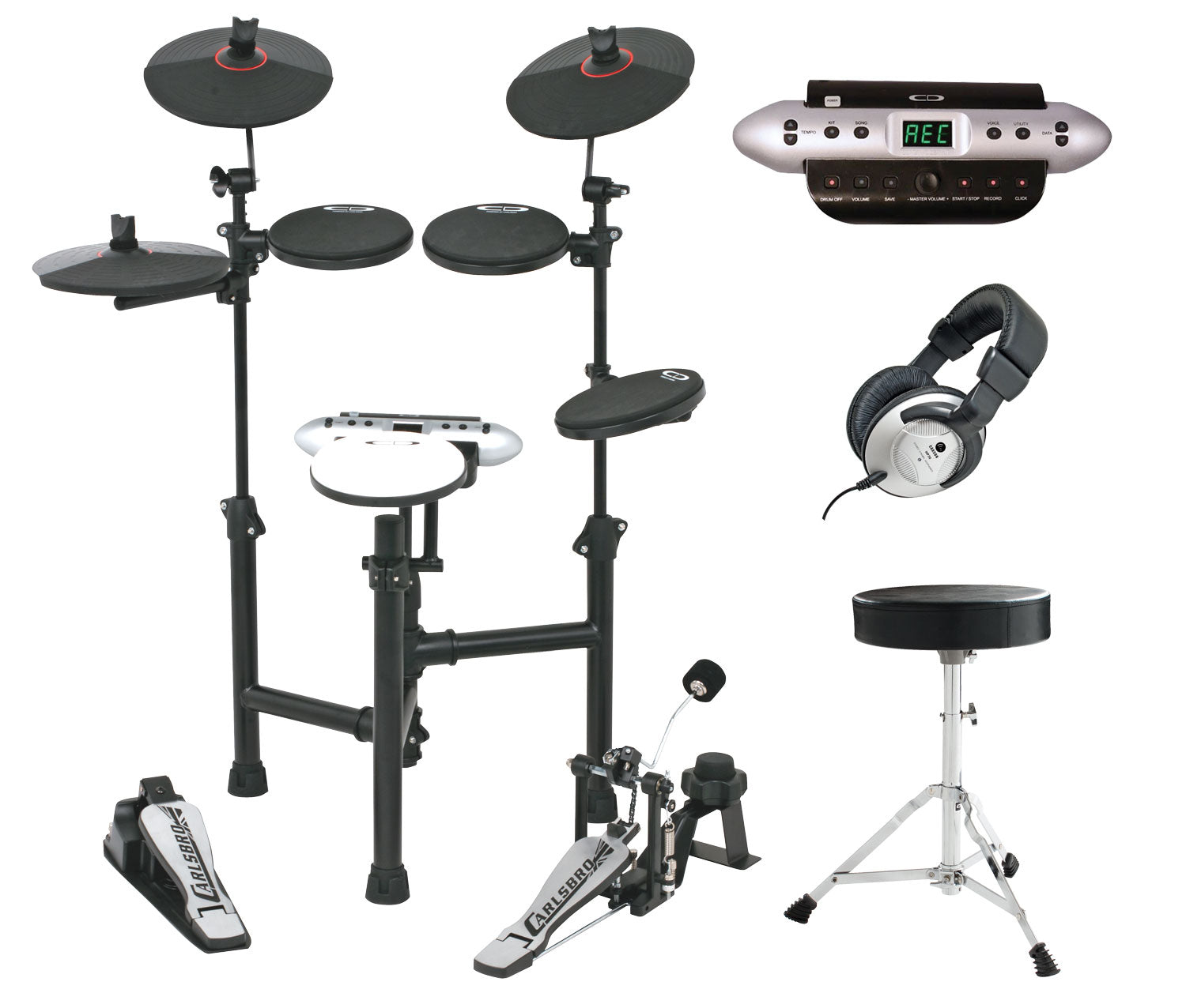Carlsbro | CSD130PACK | 5 Piece Electronic Drum Kit Bundle