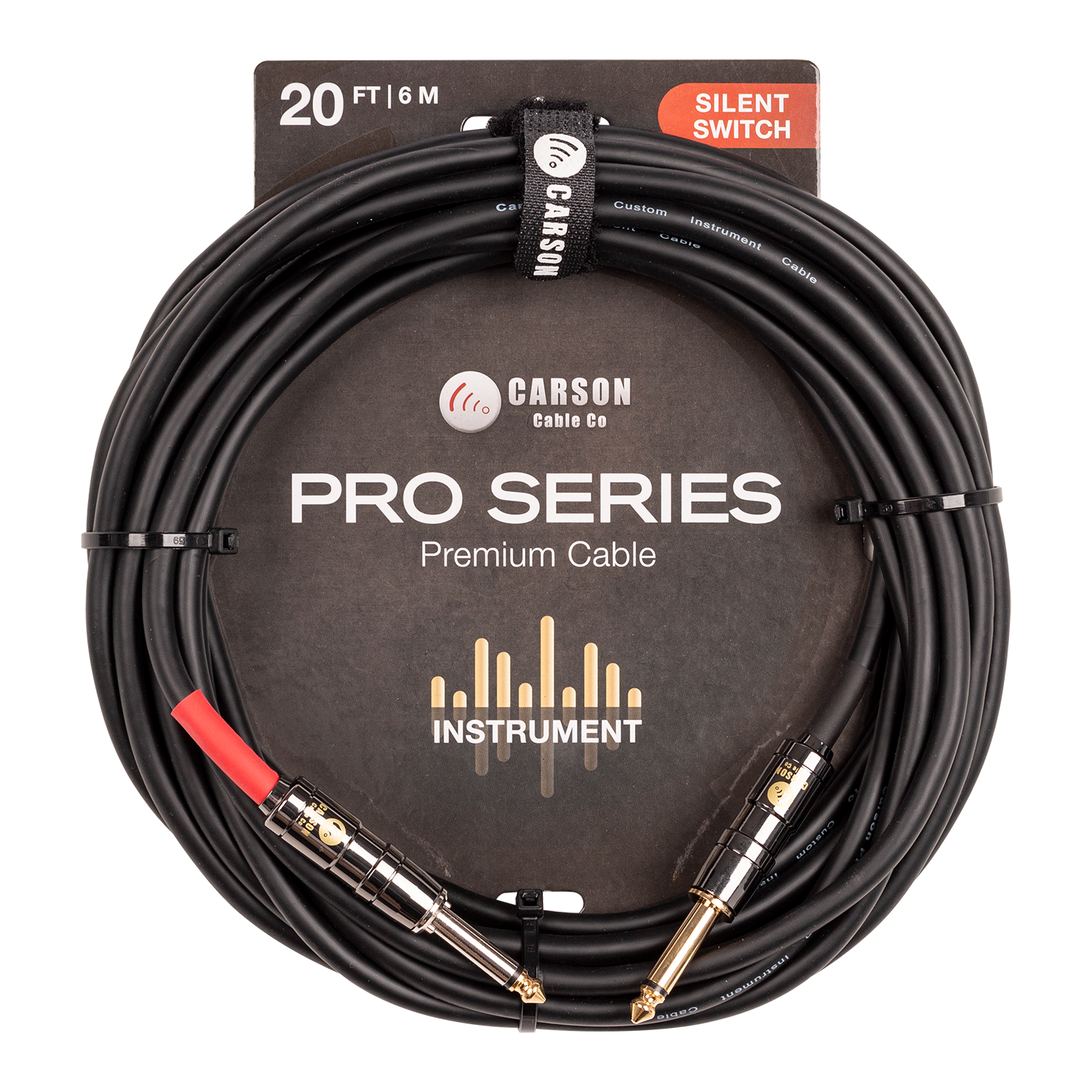 Carson | CSW20SS | 20 ft Silent Switch Instrument Cable | Black