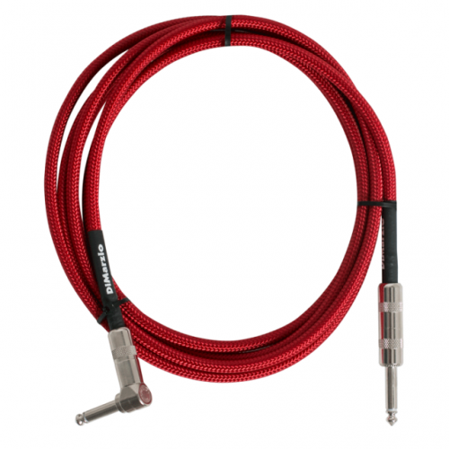 DiMarzio | EP10R | 10 ft Pro Right Angle Guitar Cable | Red