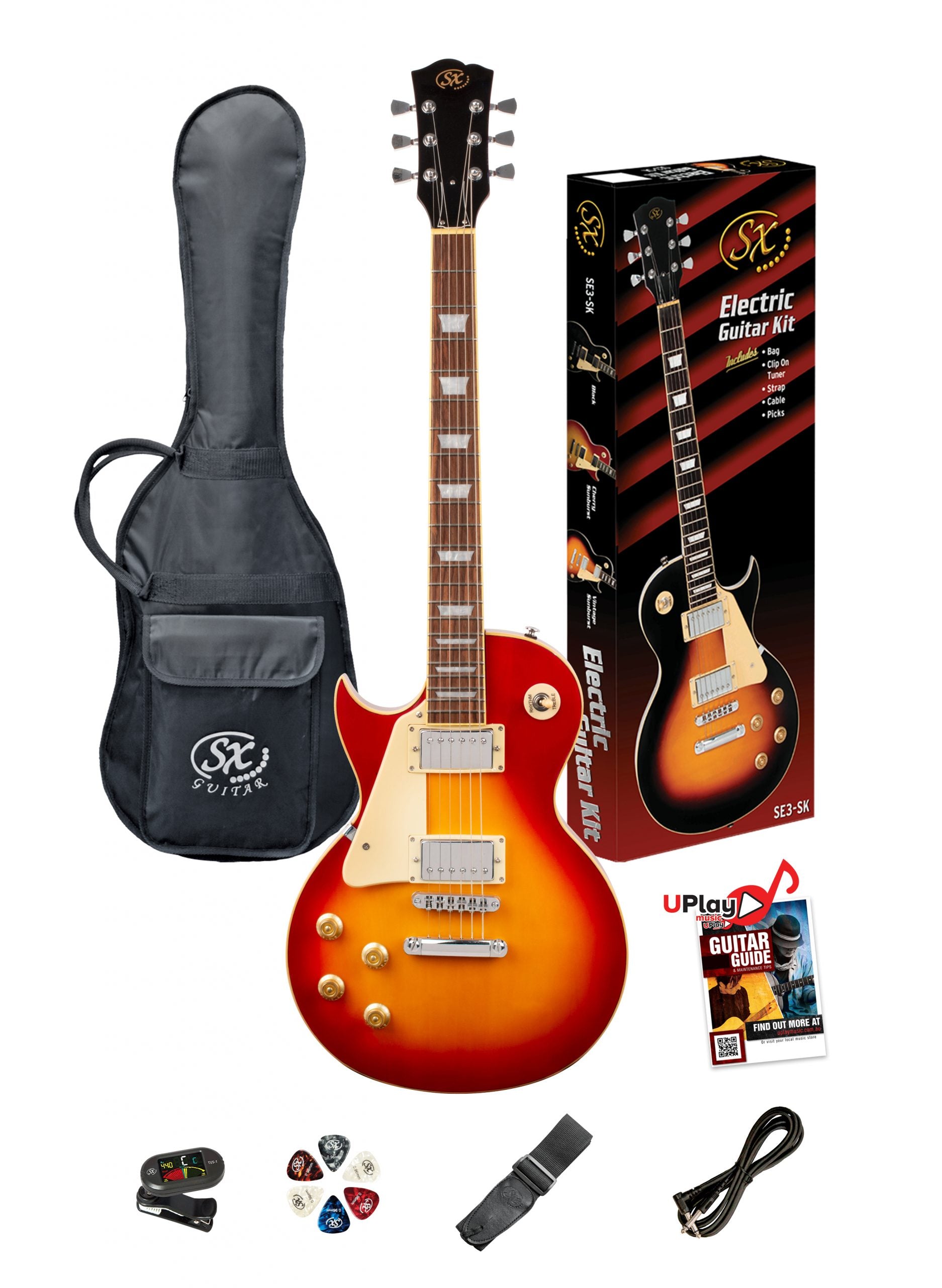 SX | GTSE3SKLHCS | Electric Guitar Package - 4/4 size Left Hand | Cherry Sunburst