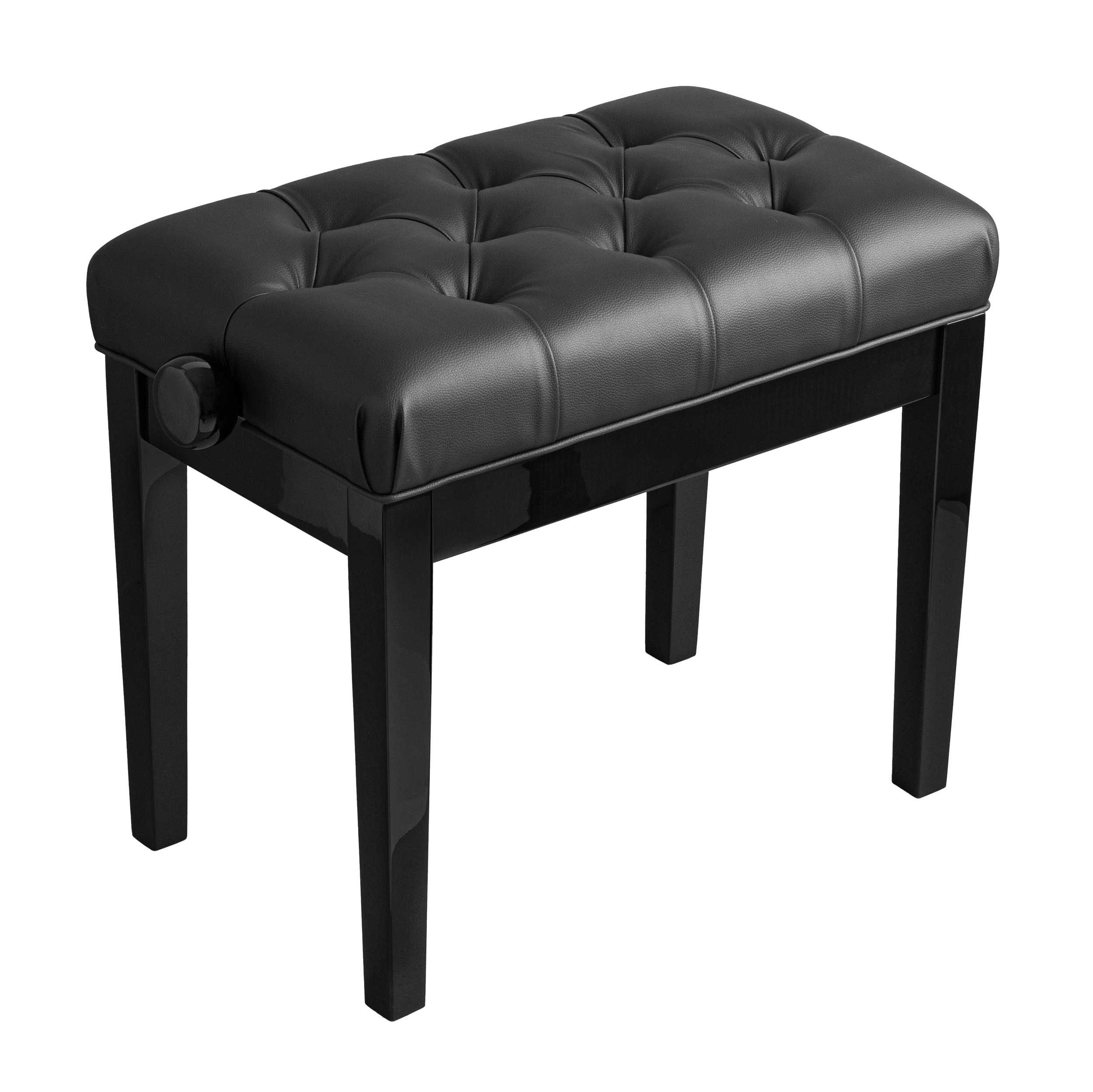 Hemingway | HPB24B | Deluxe Piano Stool | Polished ebony.
