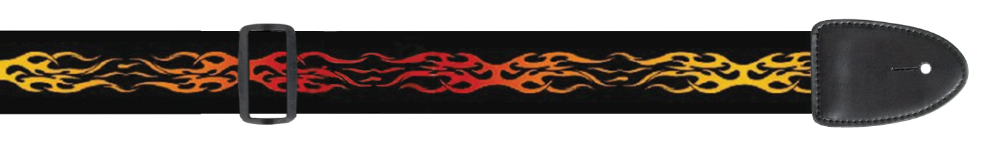 XTR | LS065 | Poly Guitar Strap | Flames 1