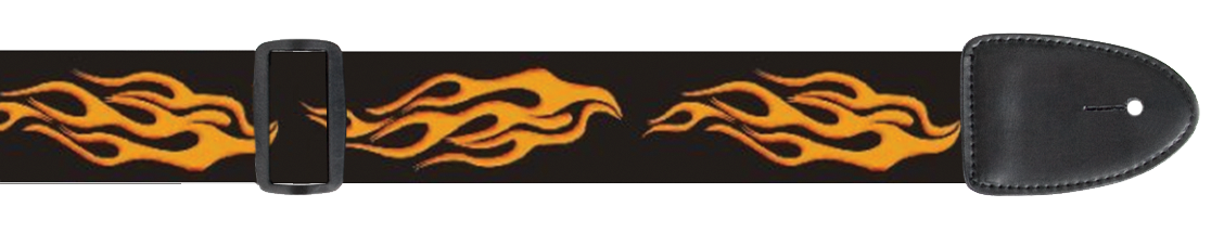 XTR | LS066 | Poly Guitar Strap | Flames 2