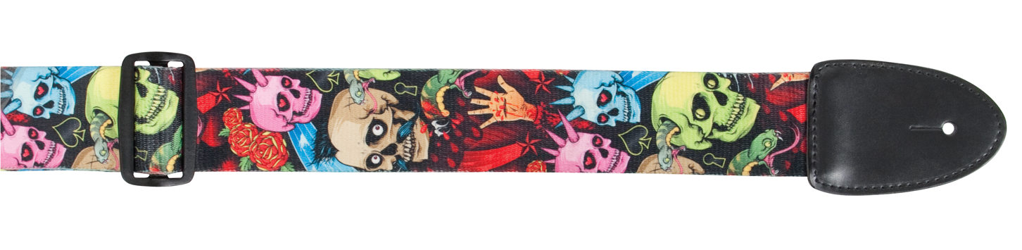 XTR | LS113 | Poly Cotton Guitar Strap  | Skull Party