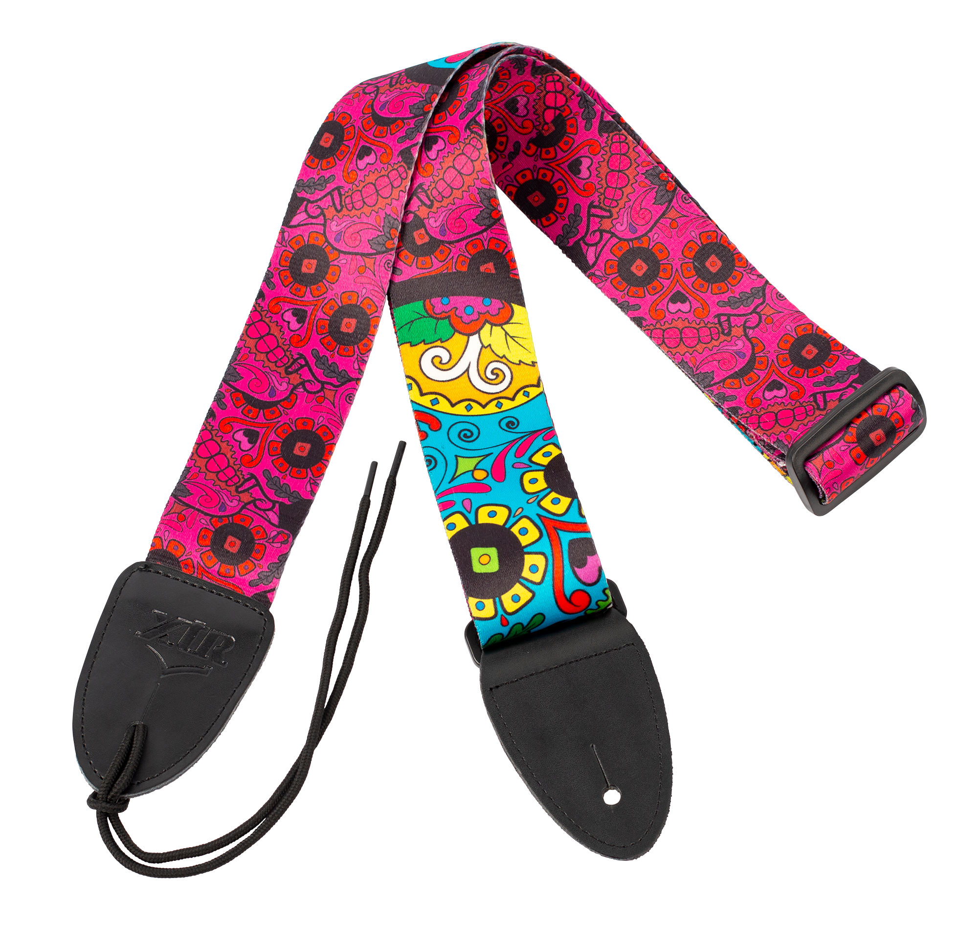 XTR | LS129 | Poly Cotton Guitar Strap  | Mexi Skull Blue