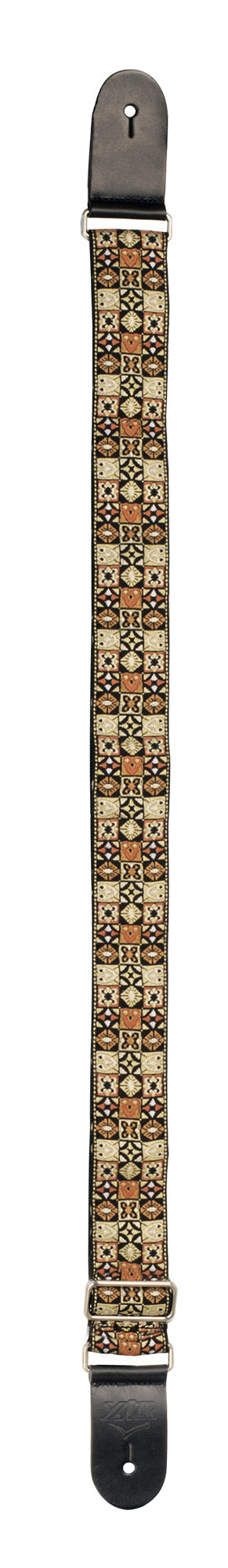 XTR | LS327 | Vintage Jacquard Weave Guitar Strap | Vintage 60's Brown