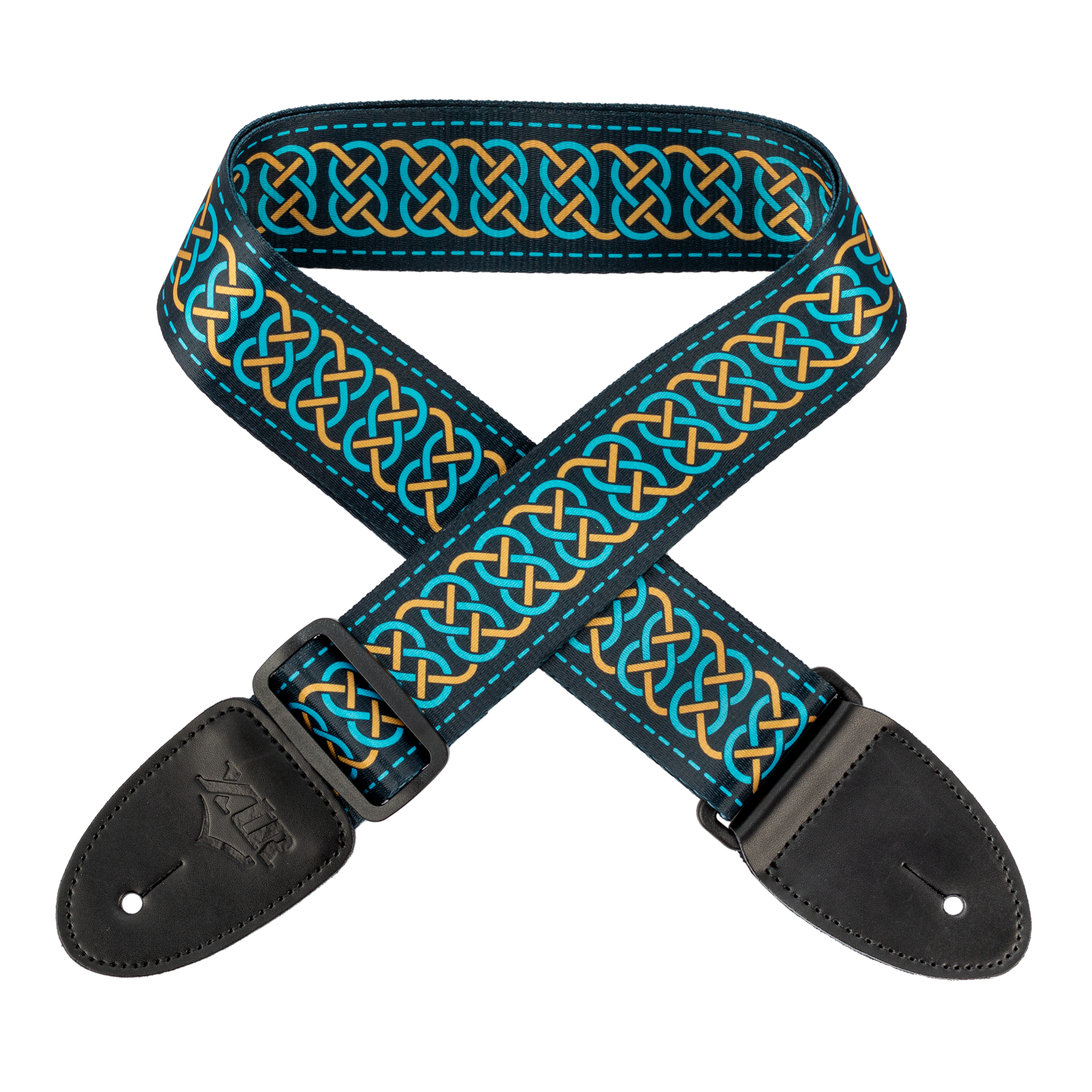 XTR | LS413 | Guitar Strap. | Gold and Teal