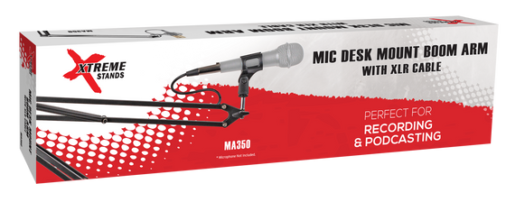 XTREME | MA350 | Desk Mount Microphone Boom Arm with XLR cable.