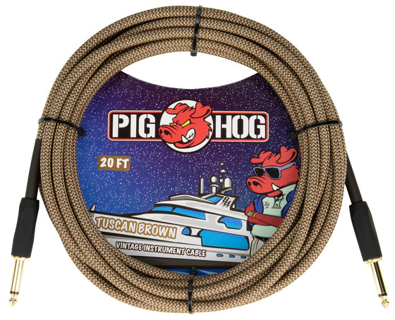 Pig Hog "Tuscan Brown" Instrument Cable, 20ft