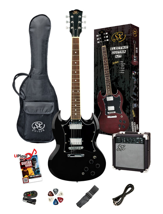 SX | PKSE4SKB | Electric Guitar & Amplifier Package - 4/4 size | Black