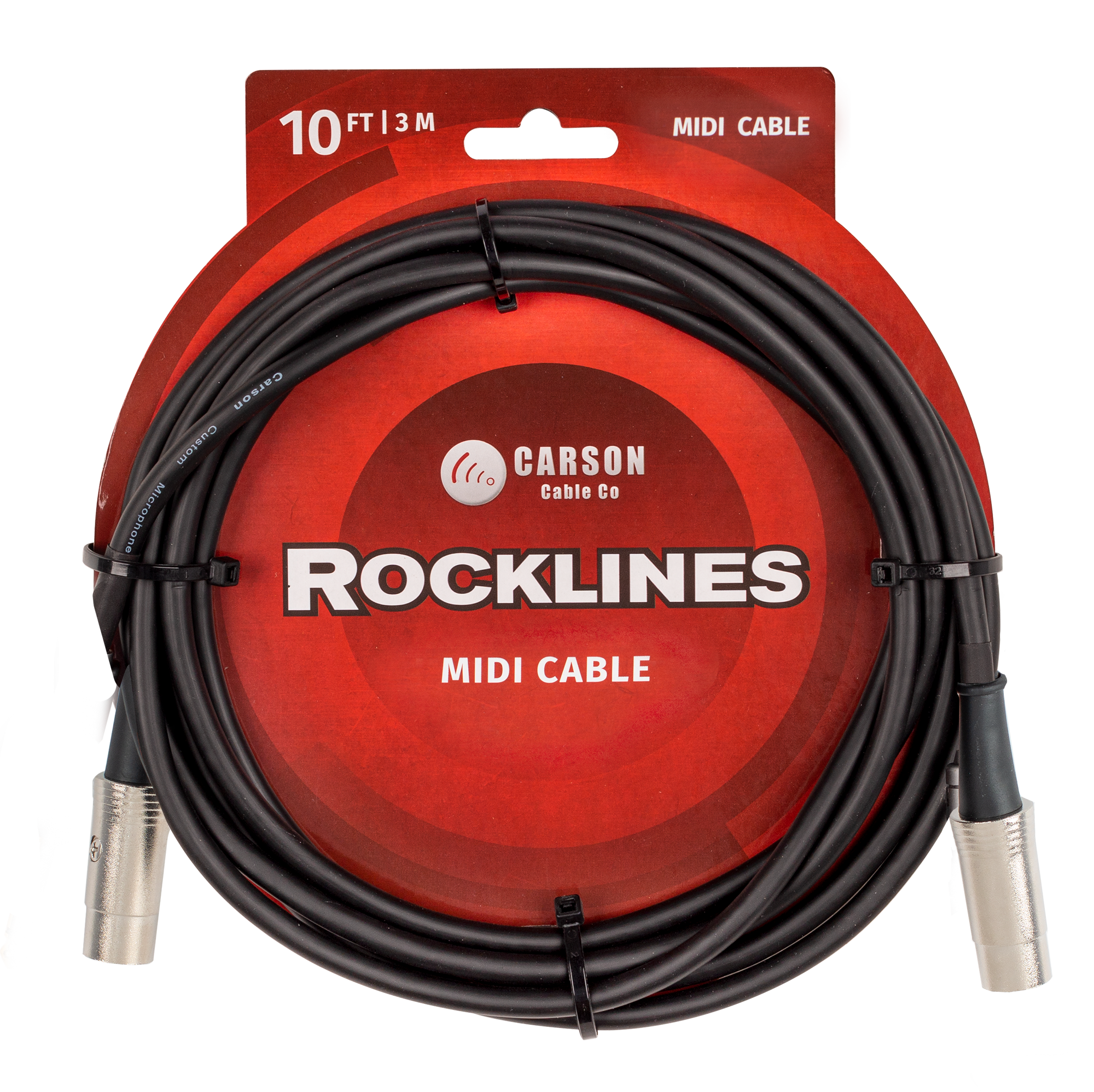 Carson | RMD10 | 10 ft MIDI Cable | Black
