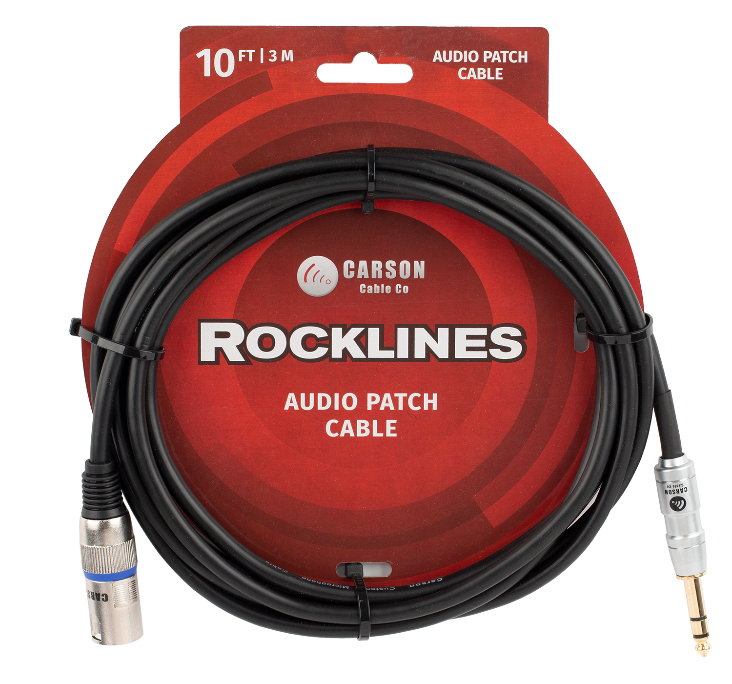 Carson | ROM10ST | 10 ft Microphone/Audio Cable | Black