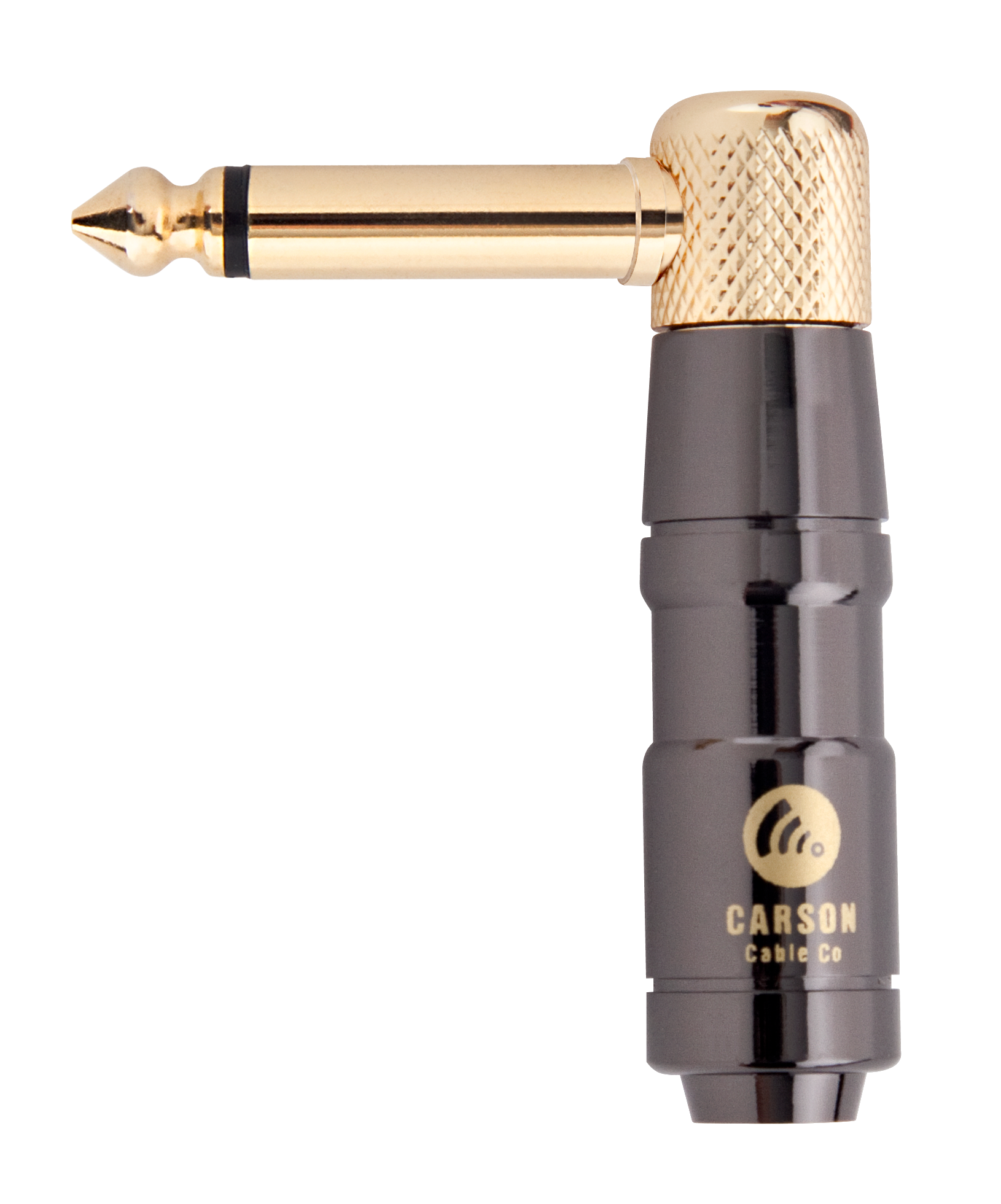 Carson | RP743 | Pro Right Angle Jack Plug | Black Chrome