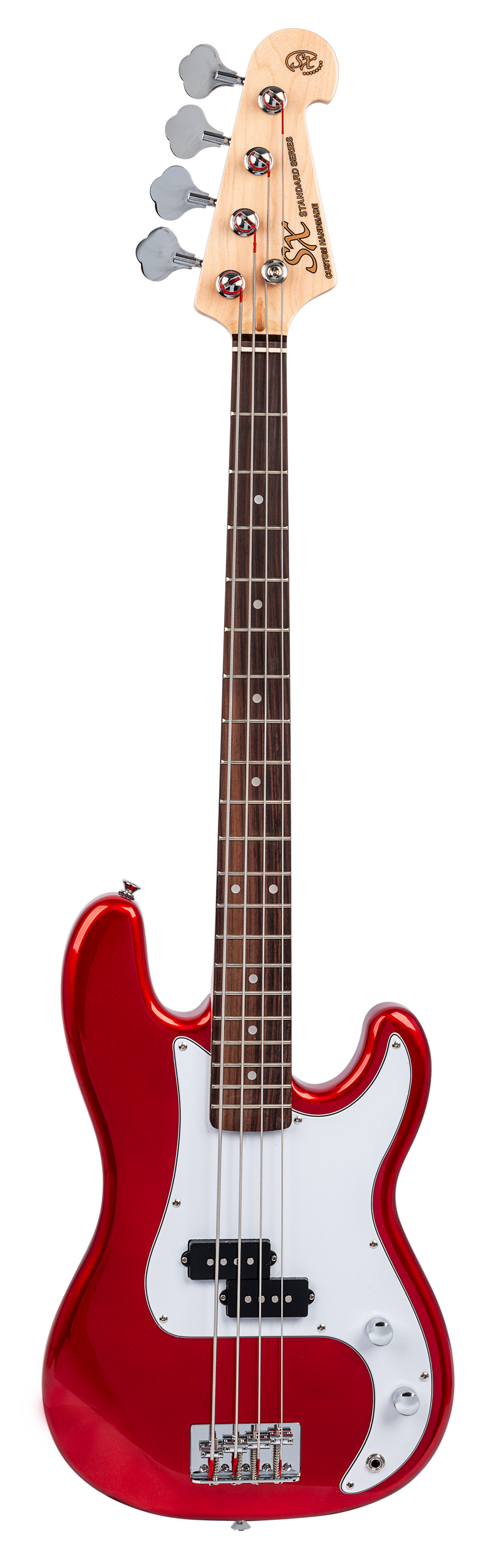 SX | SB2SK34CAR | 3/4 size Bass Guitar & Amp Package | Candy Apple Red