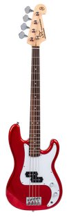 SX | SB2SK34CAR | 3/4 size Bass Guitar & Amp Package | Candy Apple Red