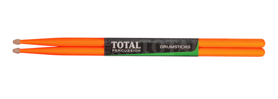 Total Percussion | T5AFLO | Drum Sticks.  | Fluorescent orange with natural tip