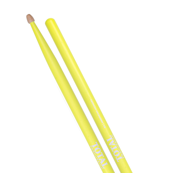 Total Percussion | T5AFLY | Drum Sticks.  | Fluorescent Yellow with natural tip