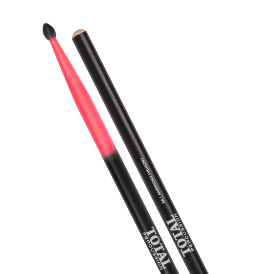 Total Percussion | T5ANPB | Drum Sticks.  | Black shading to pink 10cm from tip end.