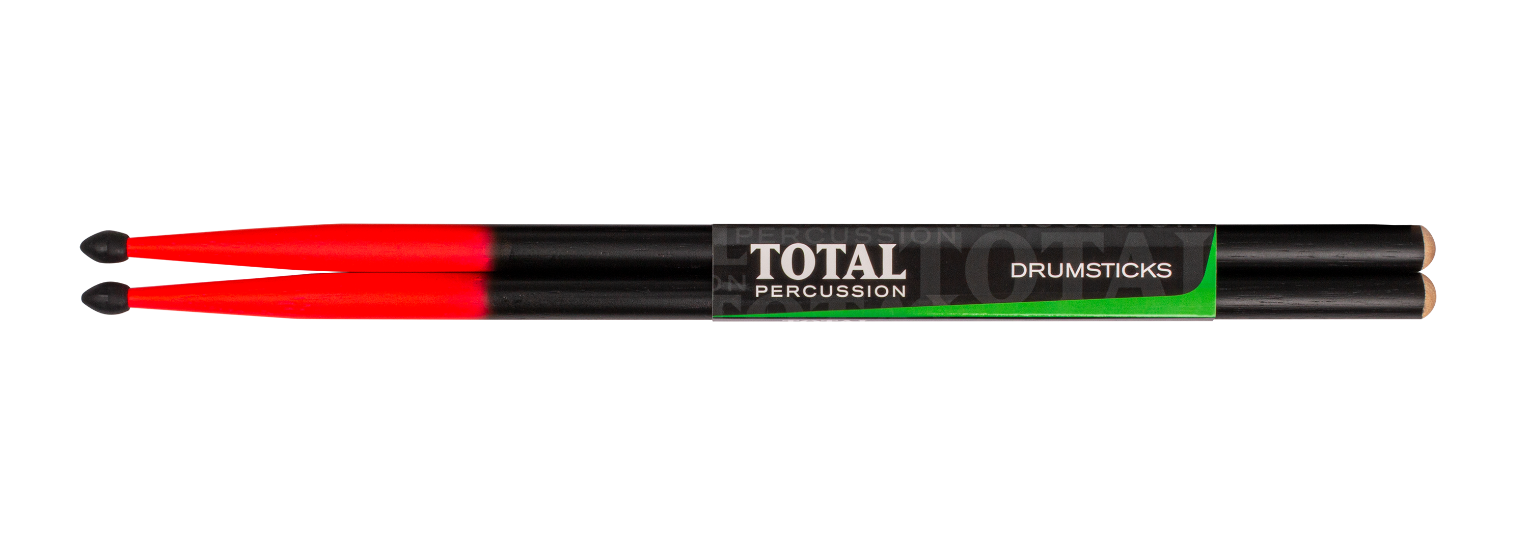 Total Percussion | T5ANPB | Drum Sticks.  | Black shading to pink 10cm from tip end.