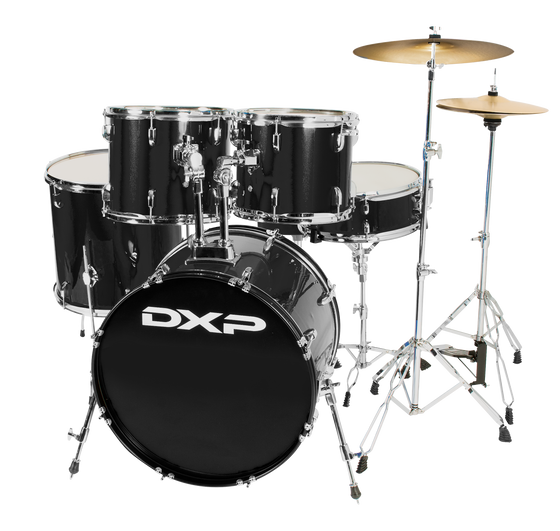 DXP | TX04PB | 22" 5 Piece Drum Kit Package  | Black