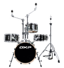  DXP | TXM64BLK | ‘Hip Gig’ Style 4 Piece Portable Drum Kit.  | Black