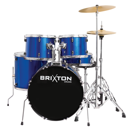 Brixton | UBX20BL | 20" 5 Piece Drum Kit Package | Metallic Blue.
