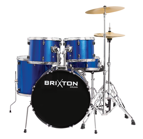Brixton | UBX25BL | 22" 5 Piece Drum Kit Package  | Blue