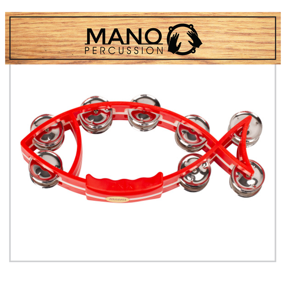 Mano Percussion | UE845R | Fish Shaped Tambourine | Red