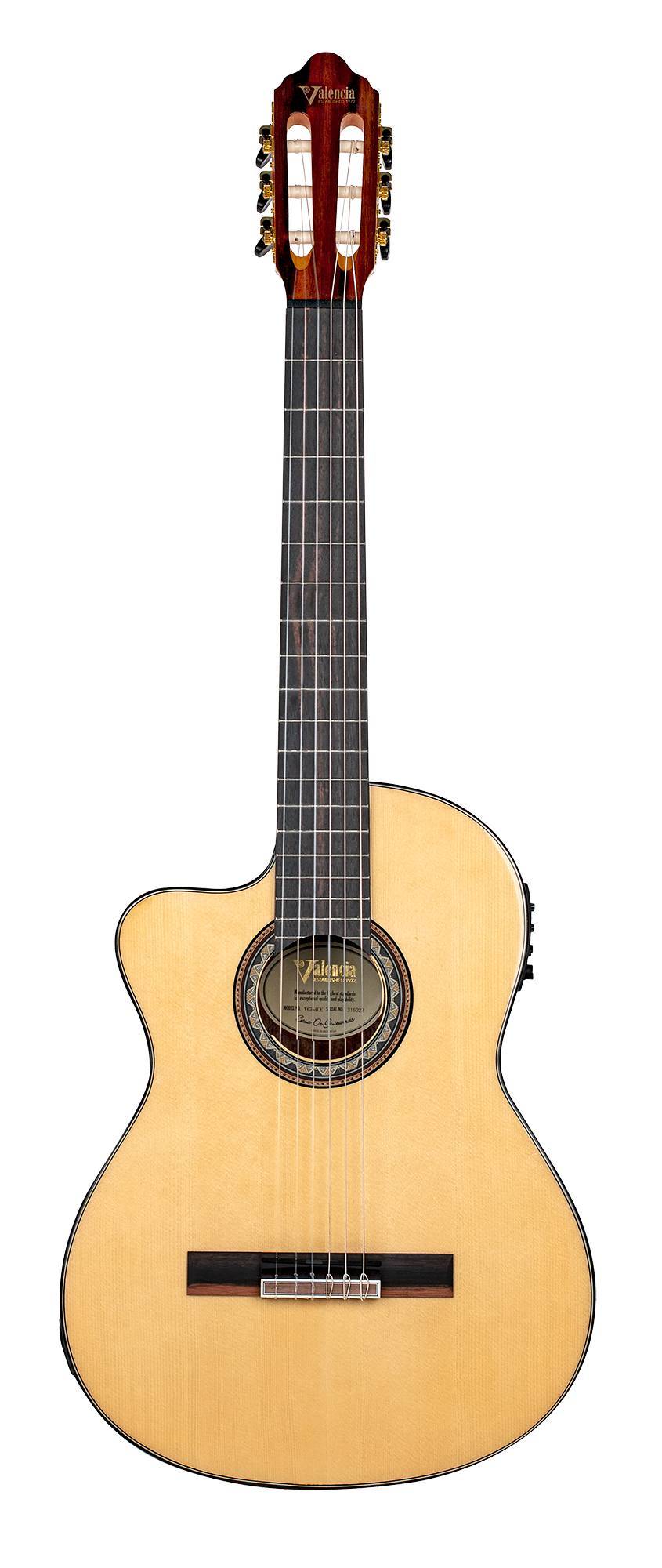 Valencia | VC564CEL | Classical Guitar - Cutaway, Electric Acoustic - Left Hand | Full Size | Natural