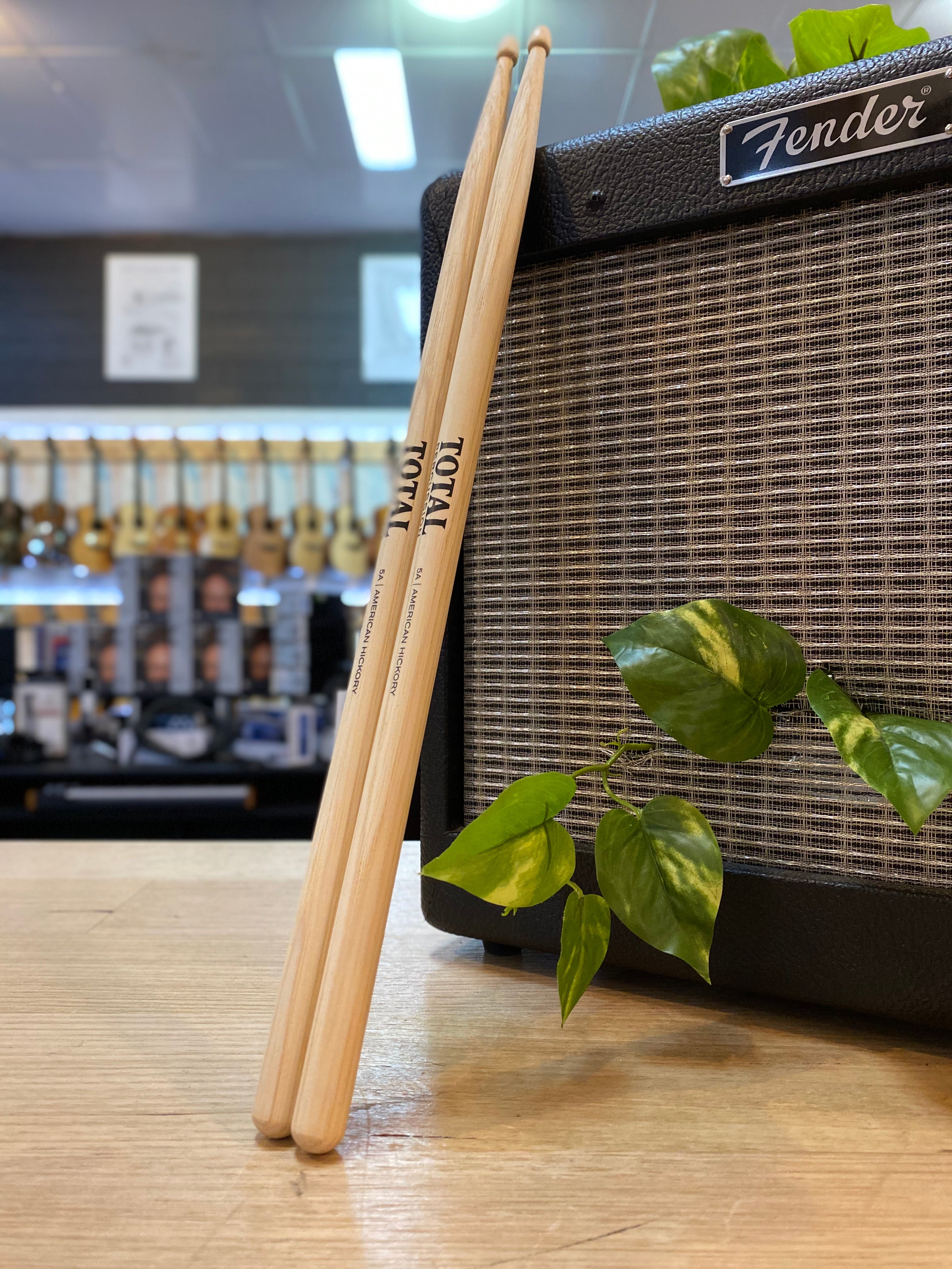 Total Percussion | American Hickory | 5A | Wood Tip | Drum Sticks