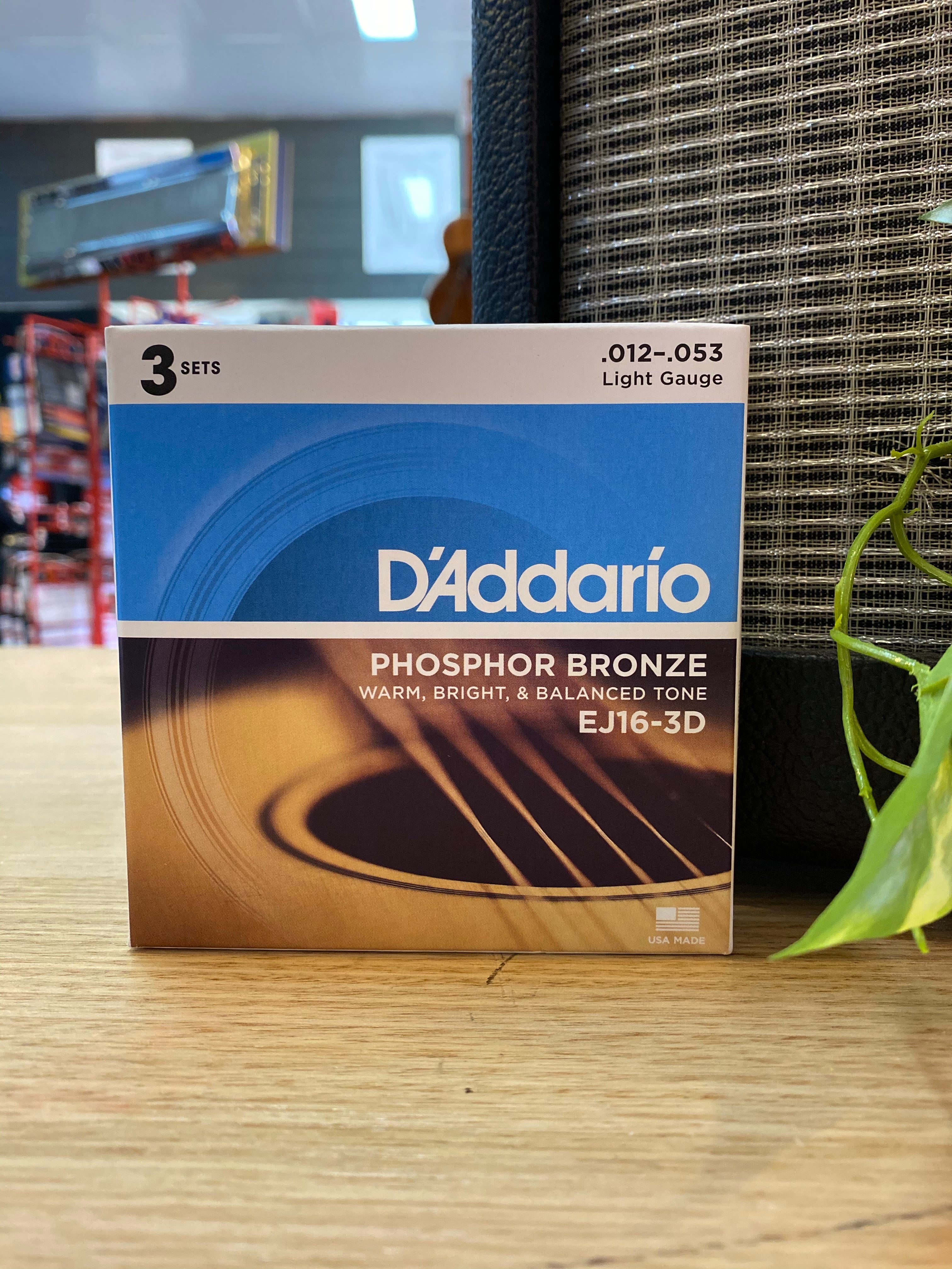 D'Addarrio | EJ163DS | 12-53 | 3-Pack | Light | Acoustic Guitar Strings