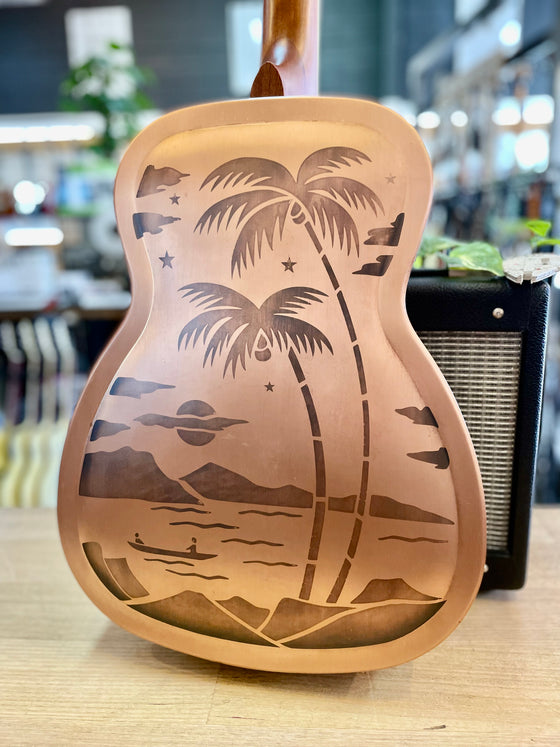 Aiersi | FF | A38RC | Hawaiian Tree | Bell Brass Resonator Guitar