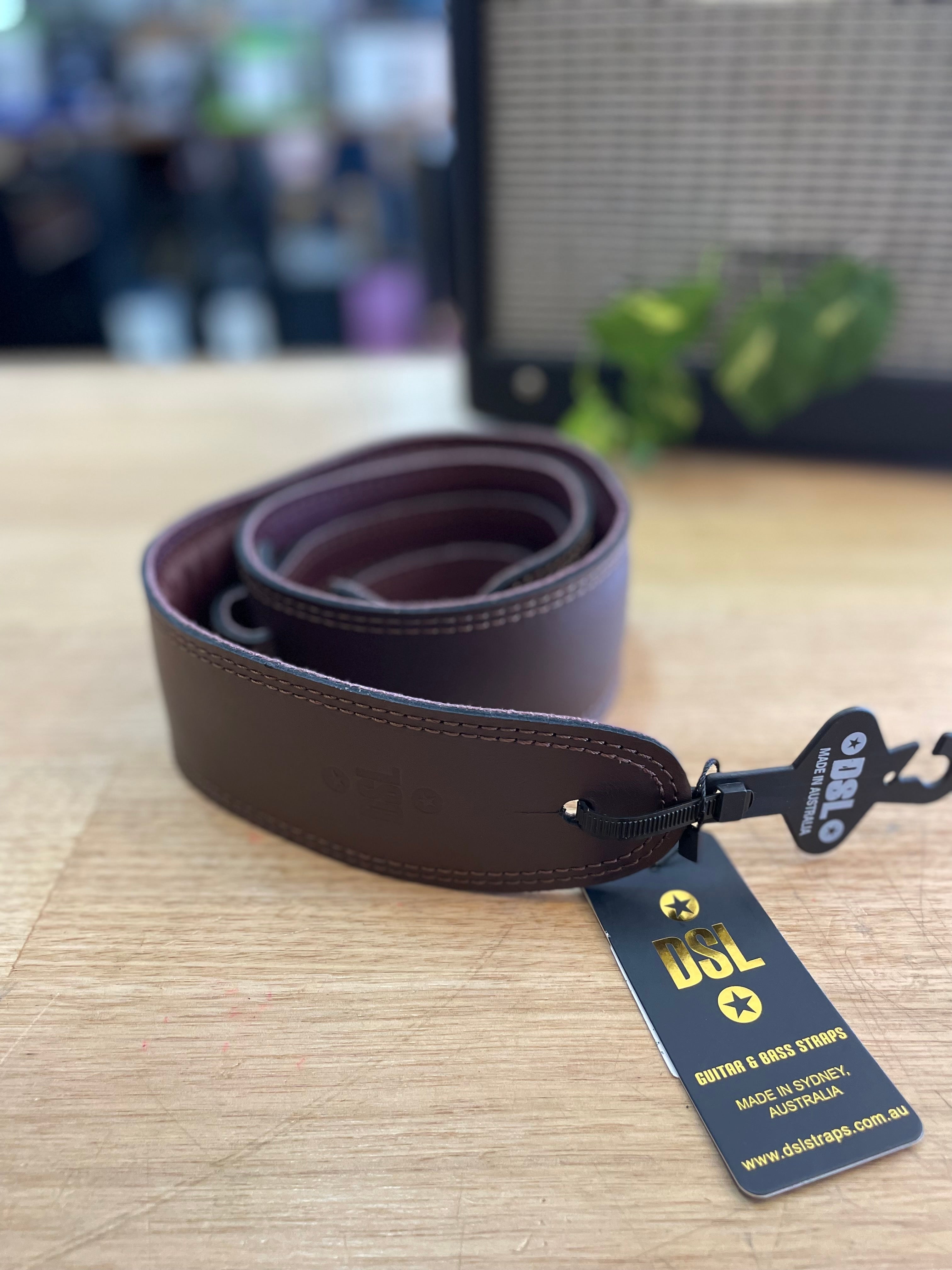 DSL | GES25-17-2 | Brown Leather-Suede | Padded Guitar Strap | 🇦🇺